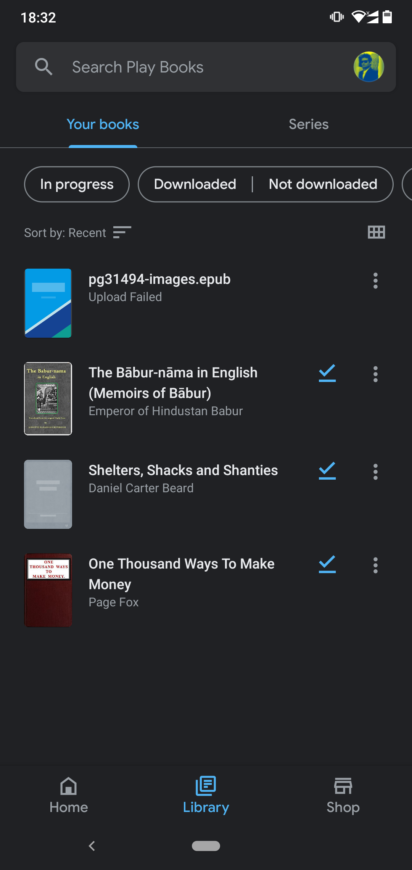 Google Play Books – Home