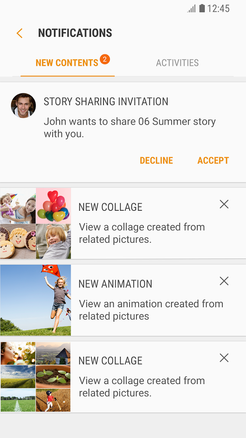 Samsung Gallery APK indir. Кнопка Family story Samsung.