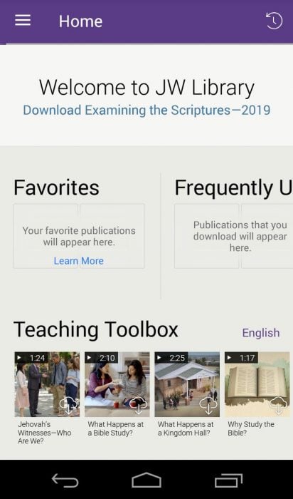 update jw library app on android