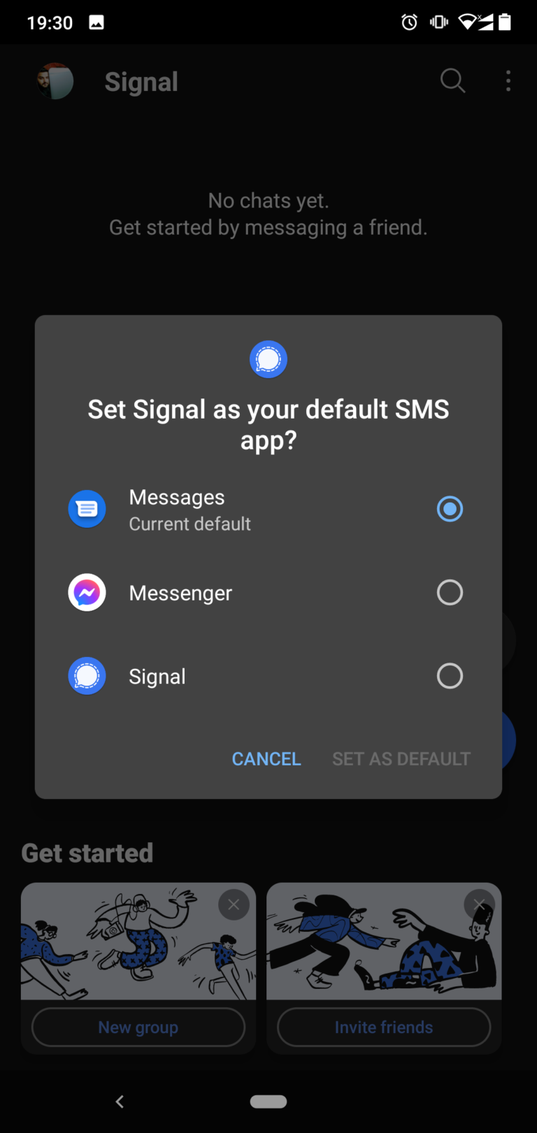 signal messenger offline